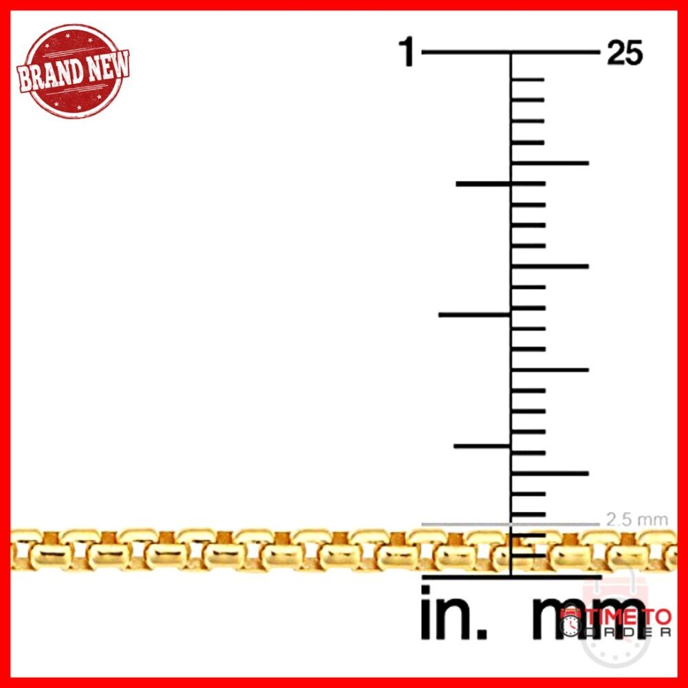 14k Gold Filled Box Chain Necklace 2.5mm Unisex Lobster Clasp 18in - Picture 4 of 7